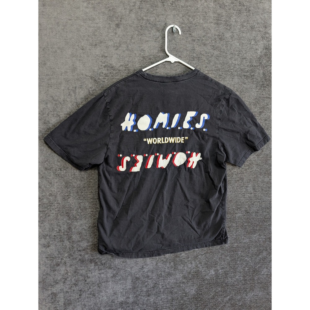 Homies Worldwide Graphic T-Shirt Mens XL Black Short Sleeve Cotton Tee 1276